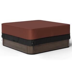 600D Polyester Square Hot Tub Cover, Waterproof UV Protection, 85 x 85 in. Brown
